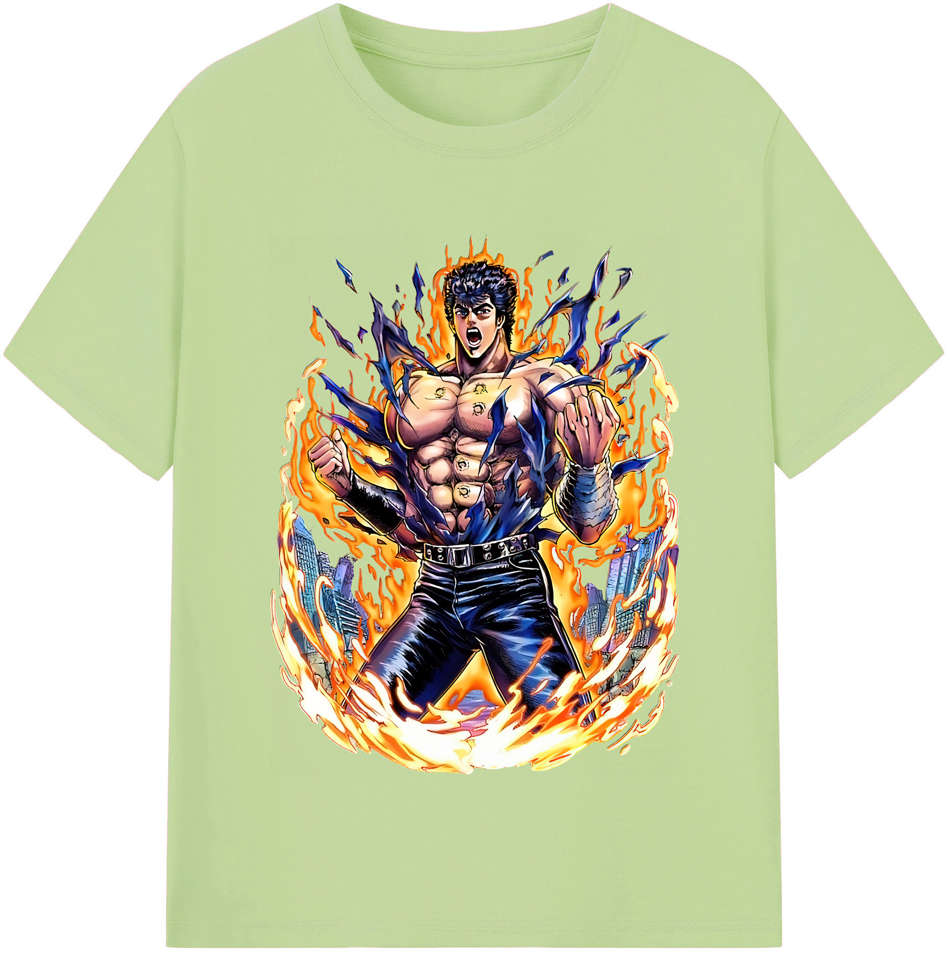 （画像用） 北斗の拳 Fist of the North Star 綿100％半袖Tシャツ（フロントプリント）